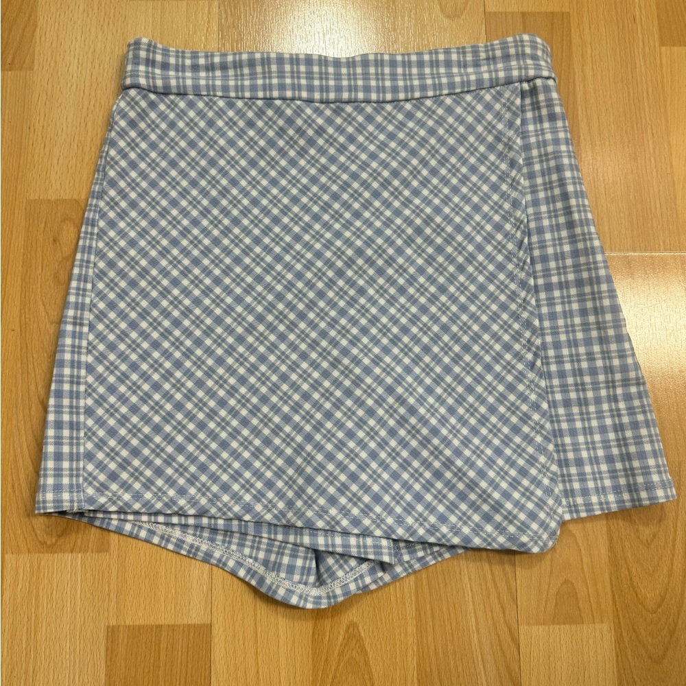 Garage Light Blue Checkered Skort